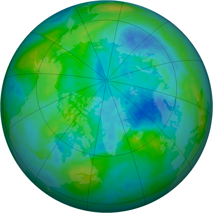 Arctic ozone map for 05 October 1989